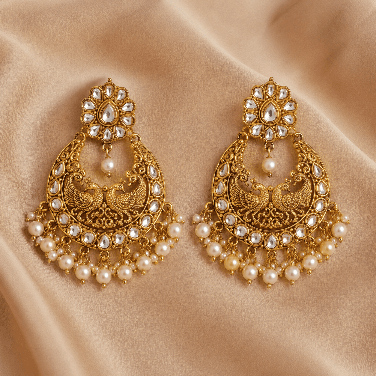 Oxidised-Look Chandbali Earrings